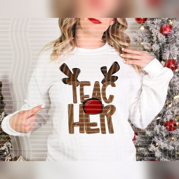 Teacher Deer Antler School Staff DTF transfer