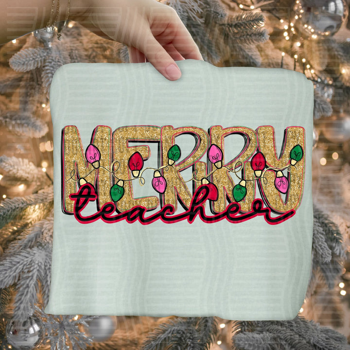 Teacher Merry Lights School Staff DTF transfer