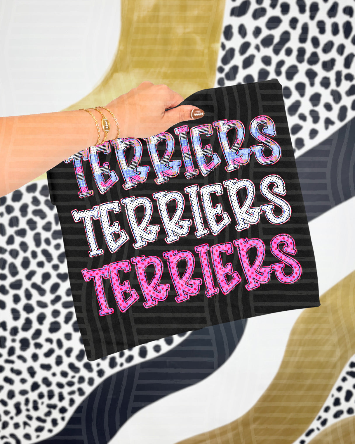 Dolly Tri Stacked Mascots Terriers design