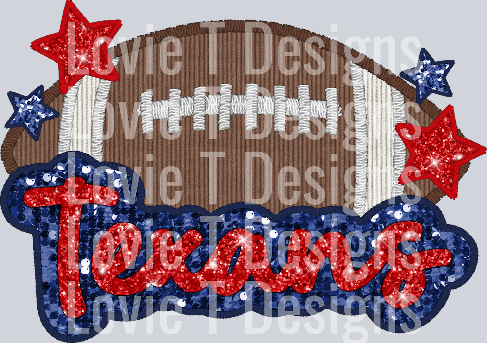 Texans Football Faux Applique