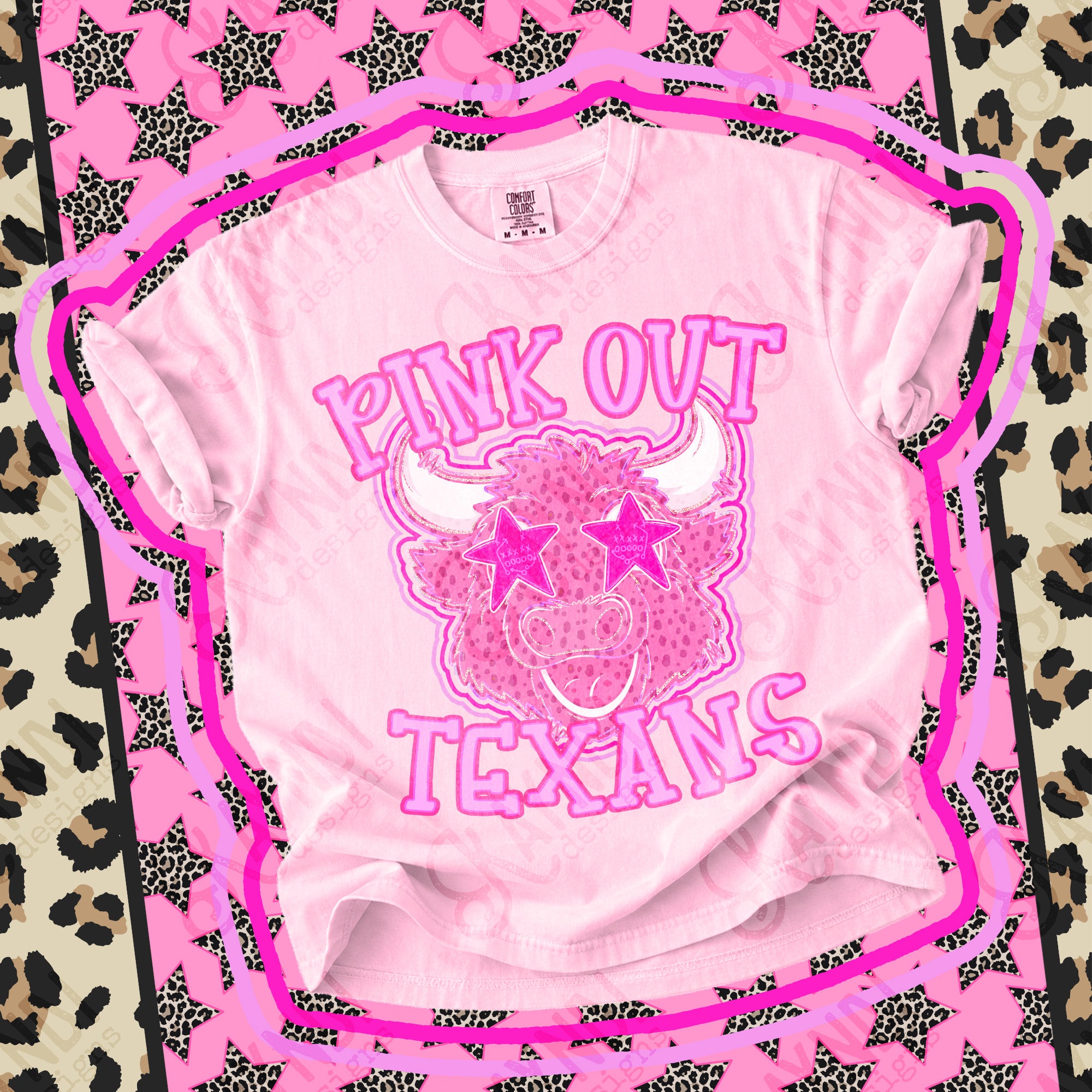 Pink Out Mascots Texans mockup