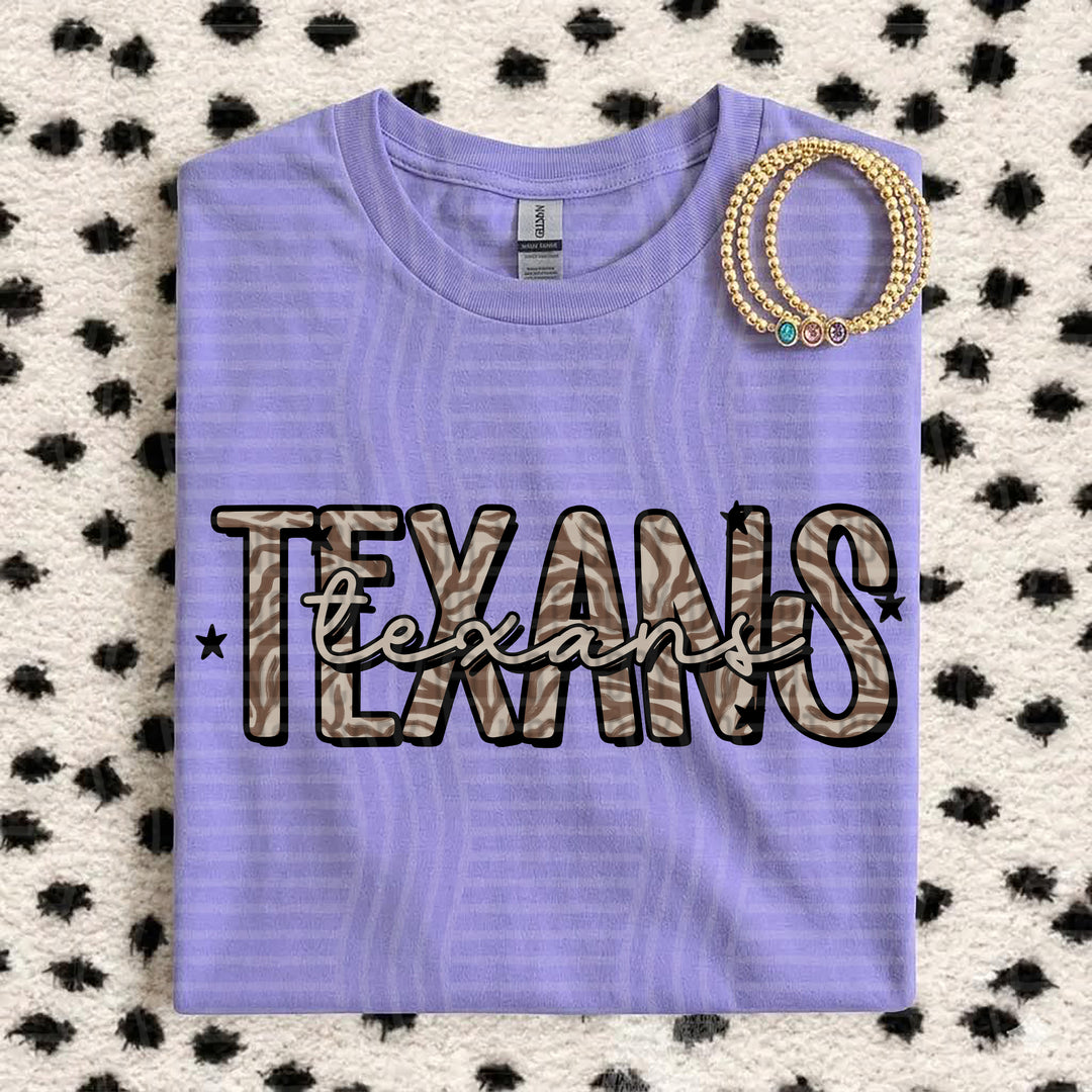 Texans Zebra Mascots DTF transfer