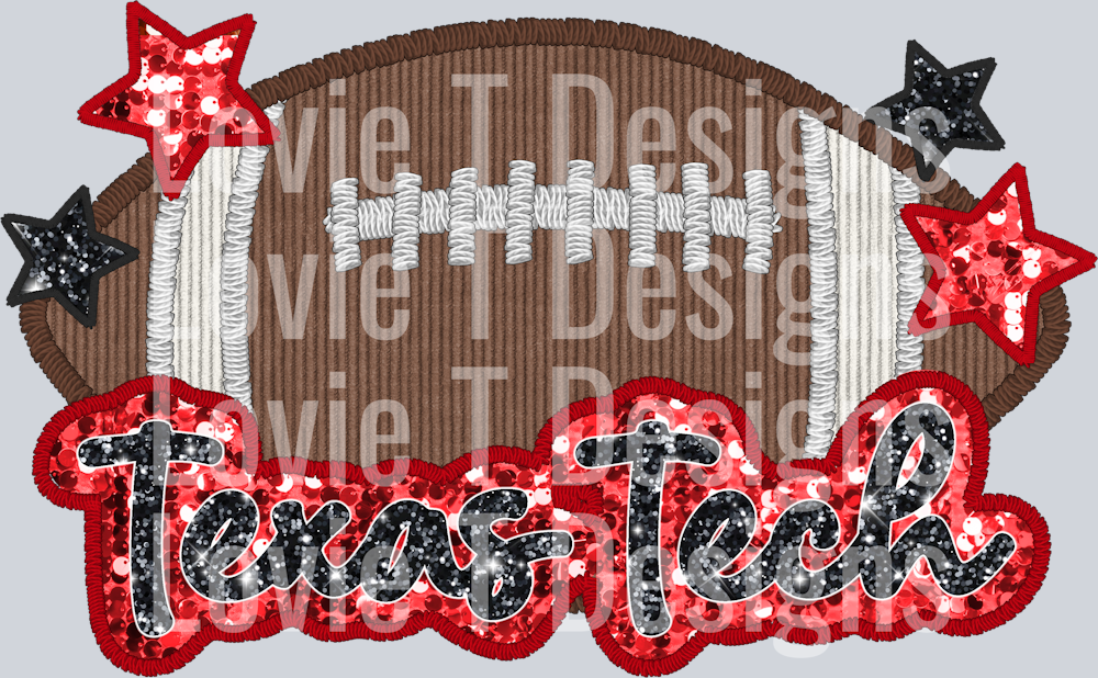 Texas Tech Football Faux Applique