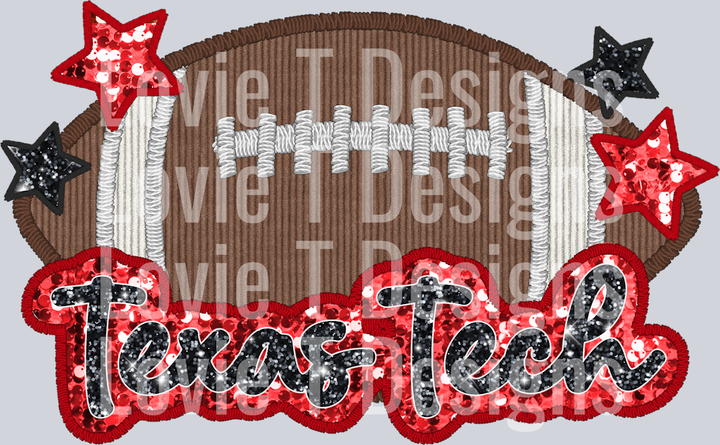 Texas Tech Football Faux Applique