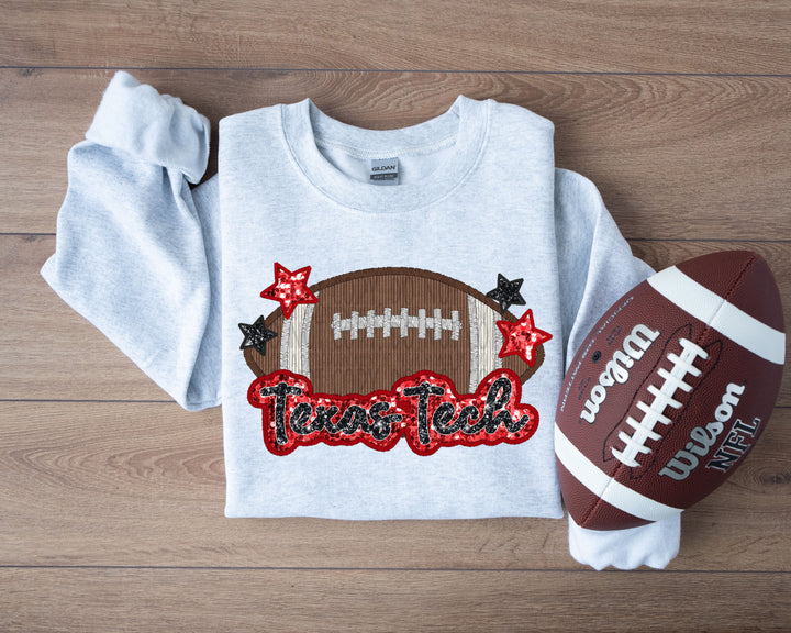 TEXAS TECH FOOTBALL FAUX APPLIQUE