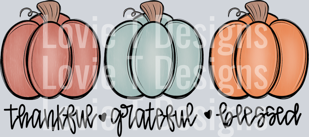 Thankful Grateful Blessed Pumpkin Trio