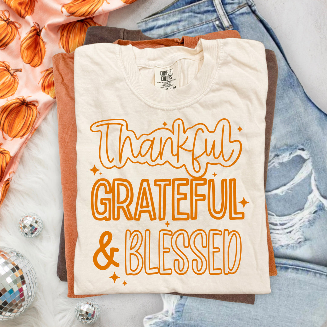 THANKFUL GRATEFUL BLESSED OUTLINE mockup