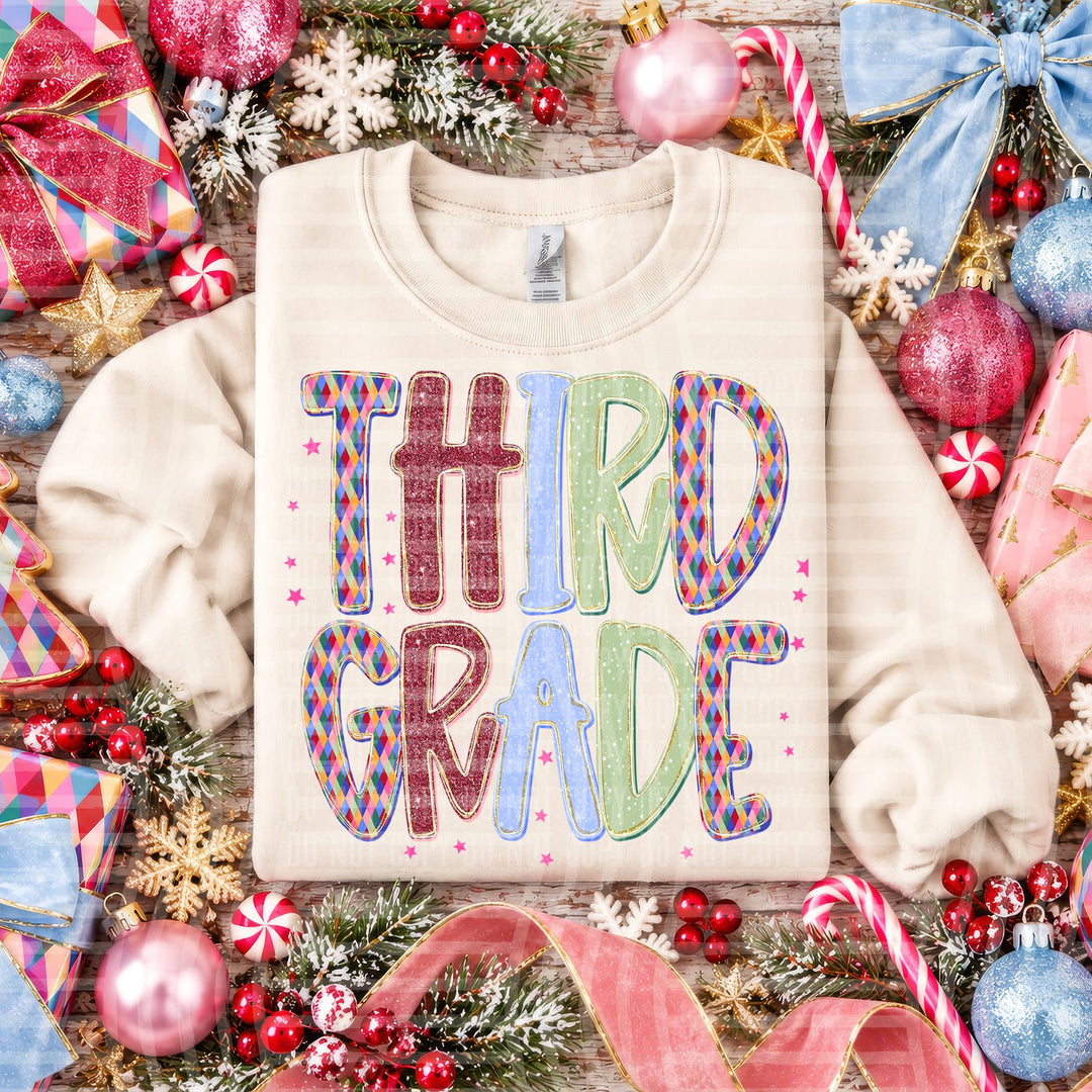 Third Grade Jingle Jumble Stacked Grades DTF transfer