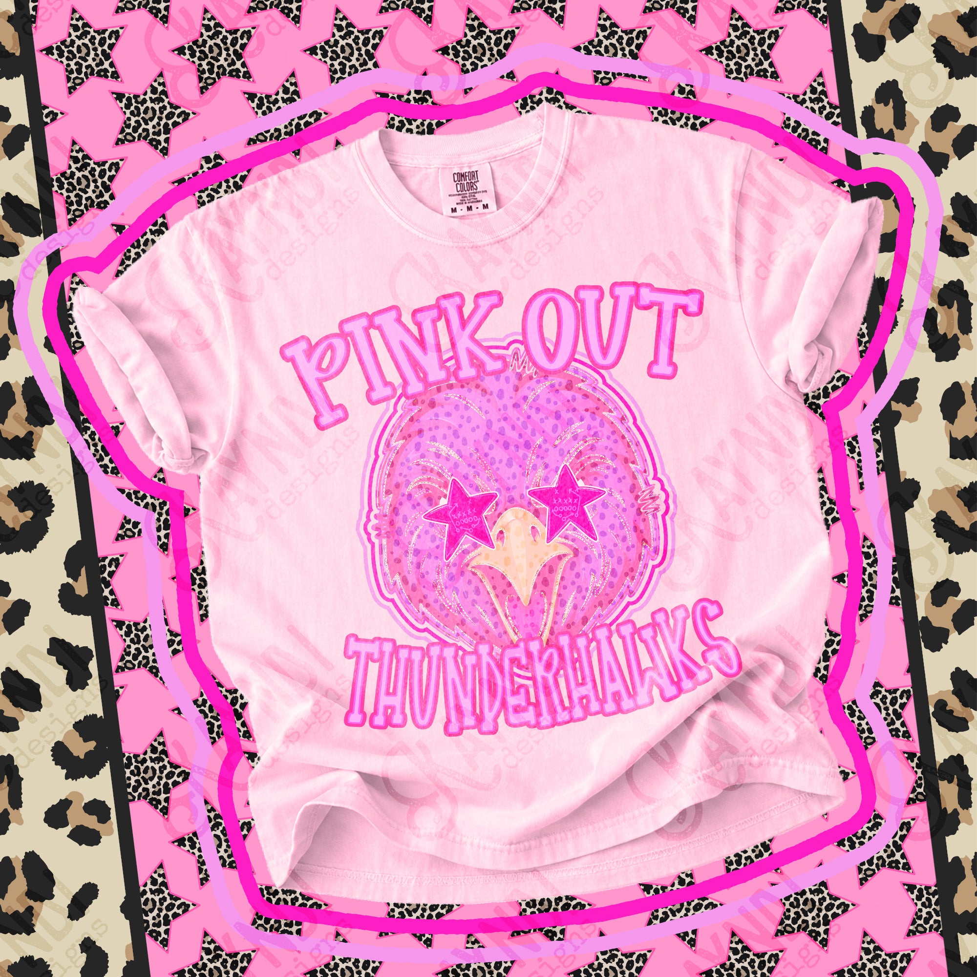 Pink Out Mascots Thunderhawks 2 mockup