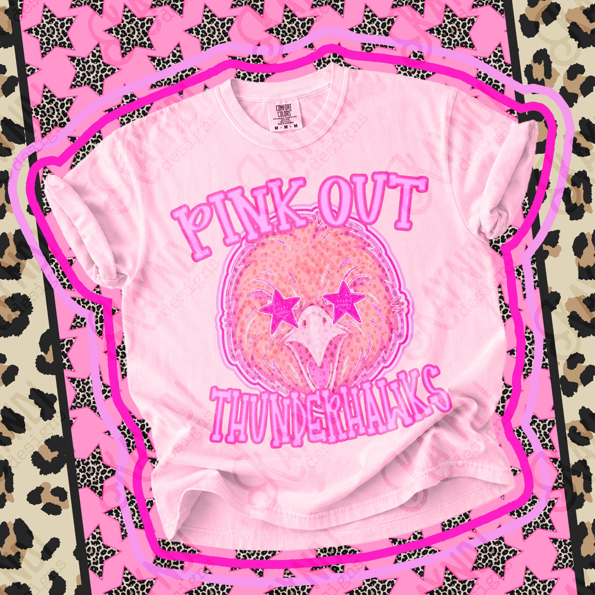 Pink Out Mascots Thunderhawks 3 mockup