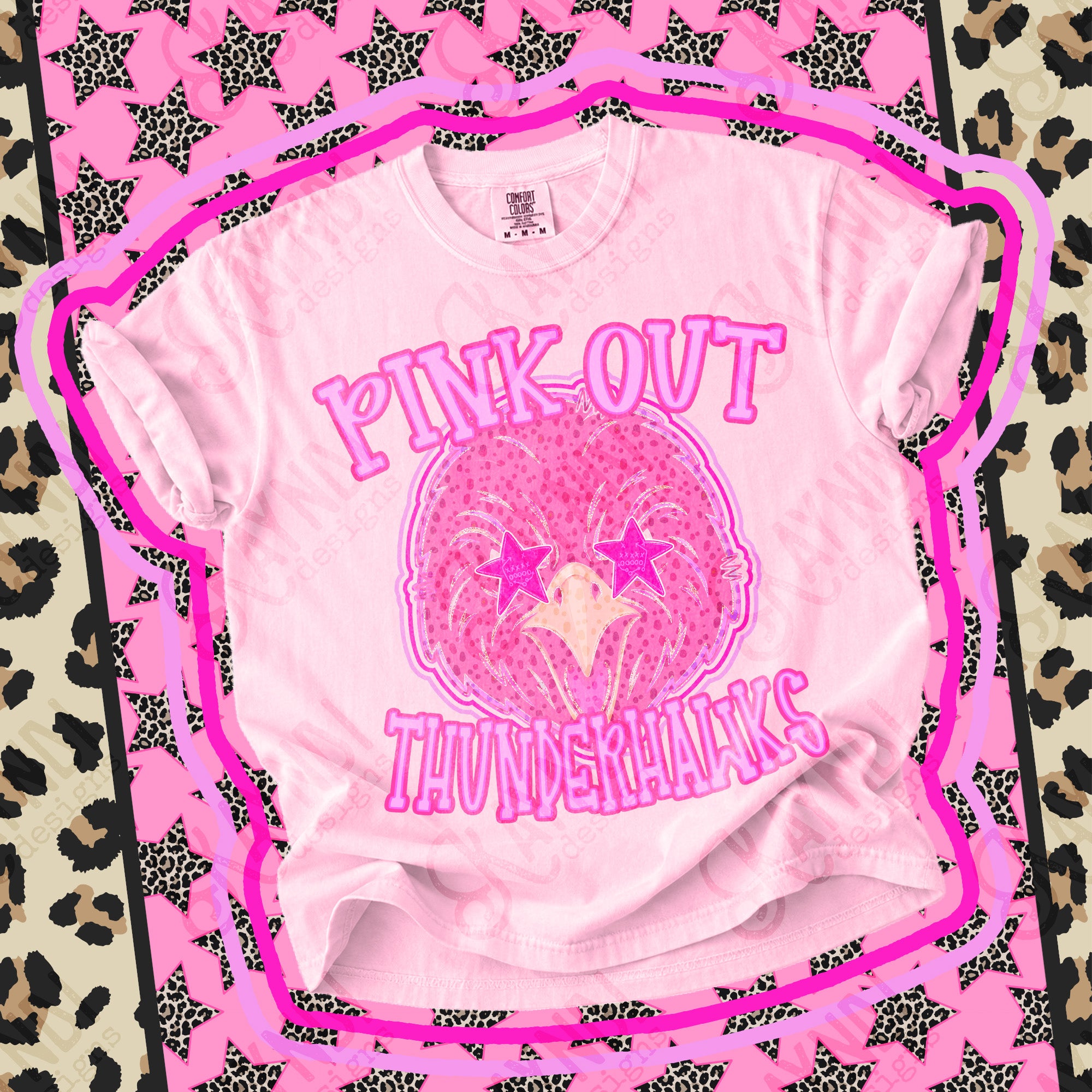 Pink Out Mascots Thunderhawks mockup