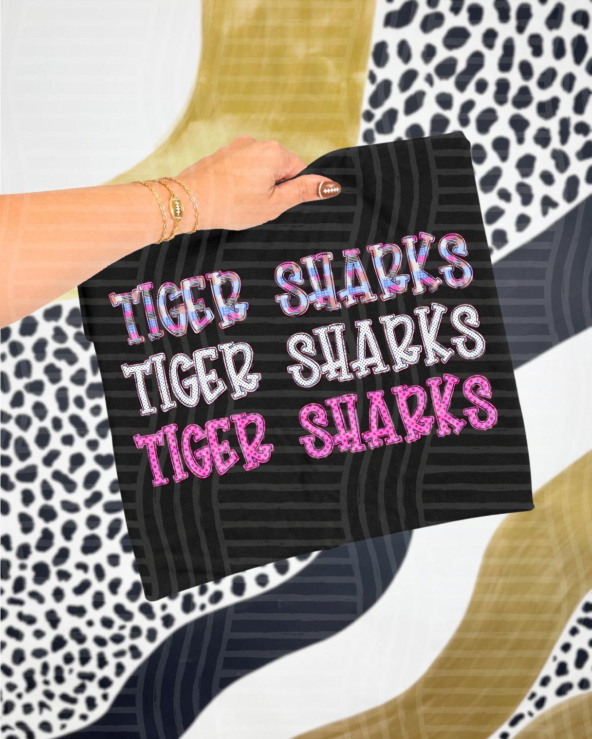 Dolly Tri Stacked Mascots Tiger Sharks design