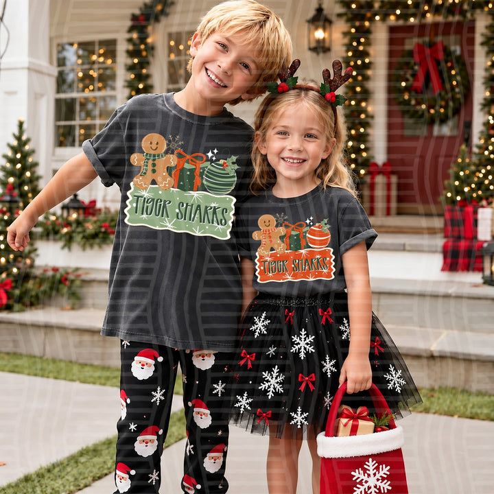 Tiger Sharks Gingerbread Mascots DTF transfer