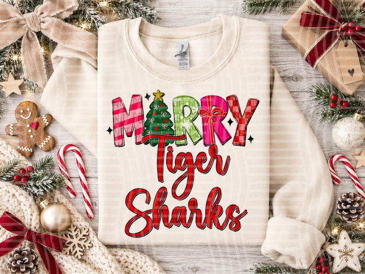 Tiger Sharks Merry mascot DTF transfer