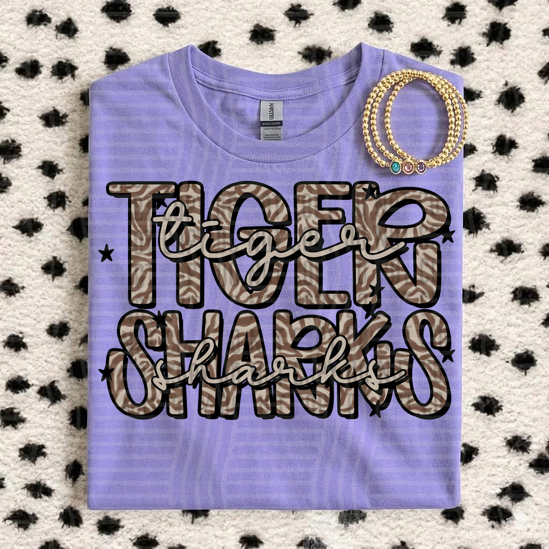 Tiger Sharks Zebra Mascots DTF transfer