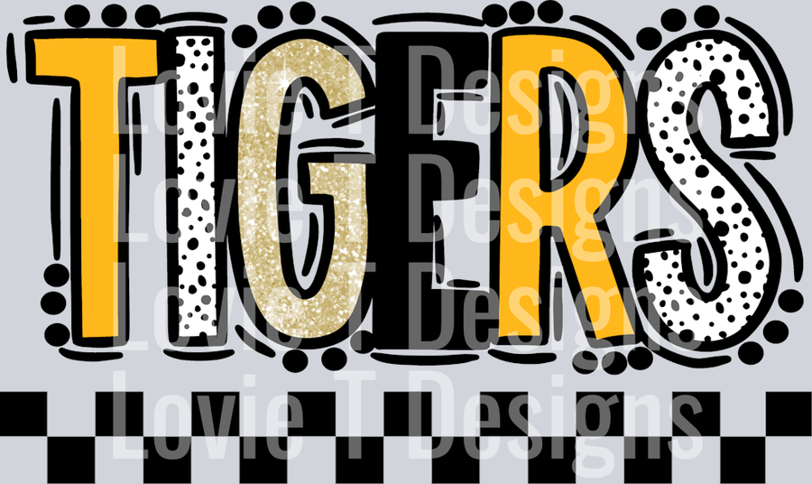 Tigers Ath Gold Vegas Gold Doodle Dot Mascot