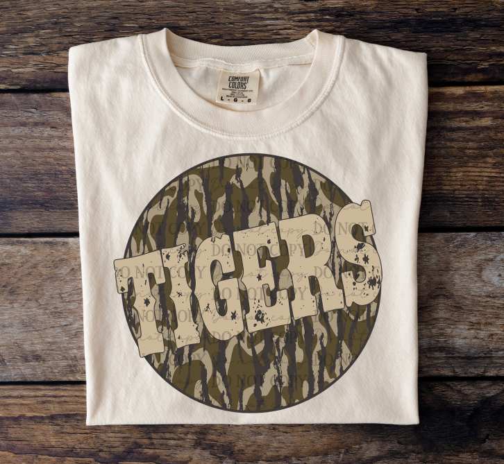Tigers Bottomland Camo DTF transfer design – image 1