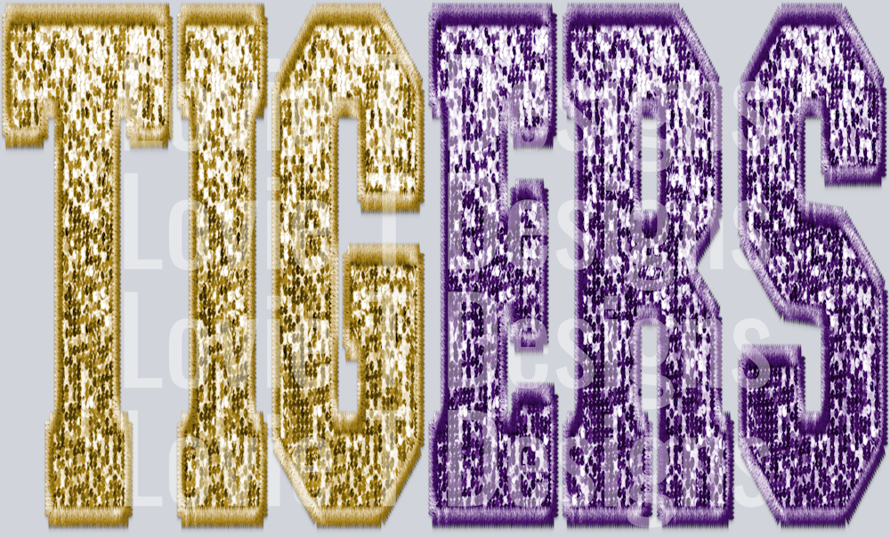 Tigers SPLIT SEQUIN GOLD AND PURPLE