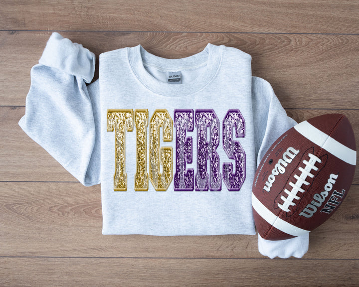 TIGERS SPLIT SEQUIN GOLD AND PURPLE