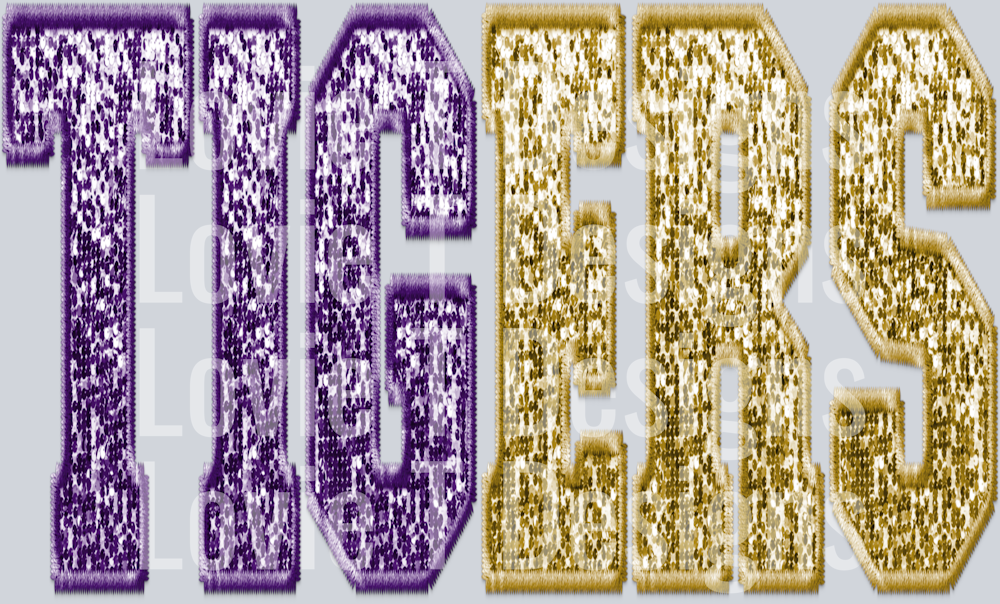 Tigers SPLIT SEQUIN PURPLE AND GOLD