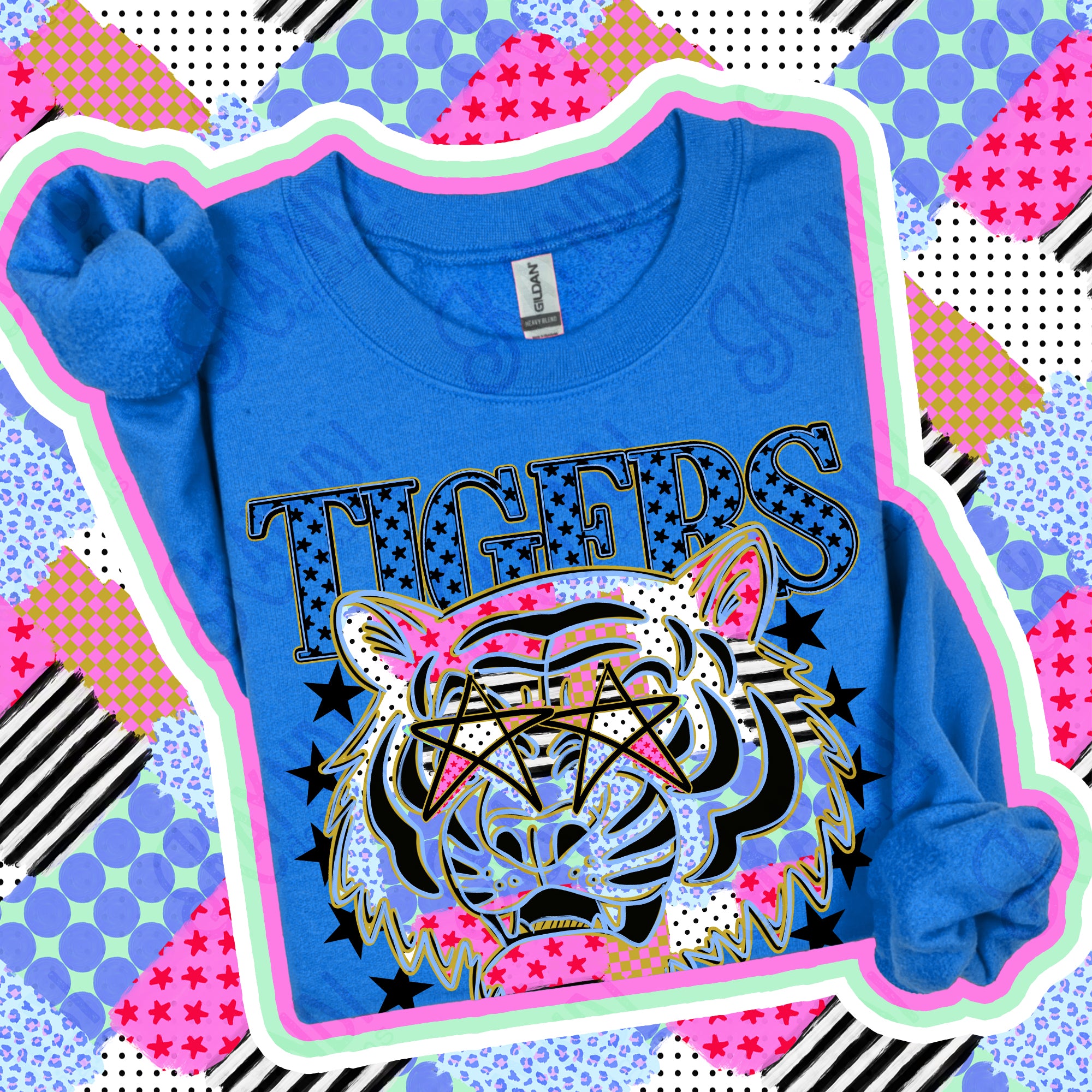 Patchwork Varsity Stars Mascots Tigers 2 design