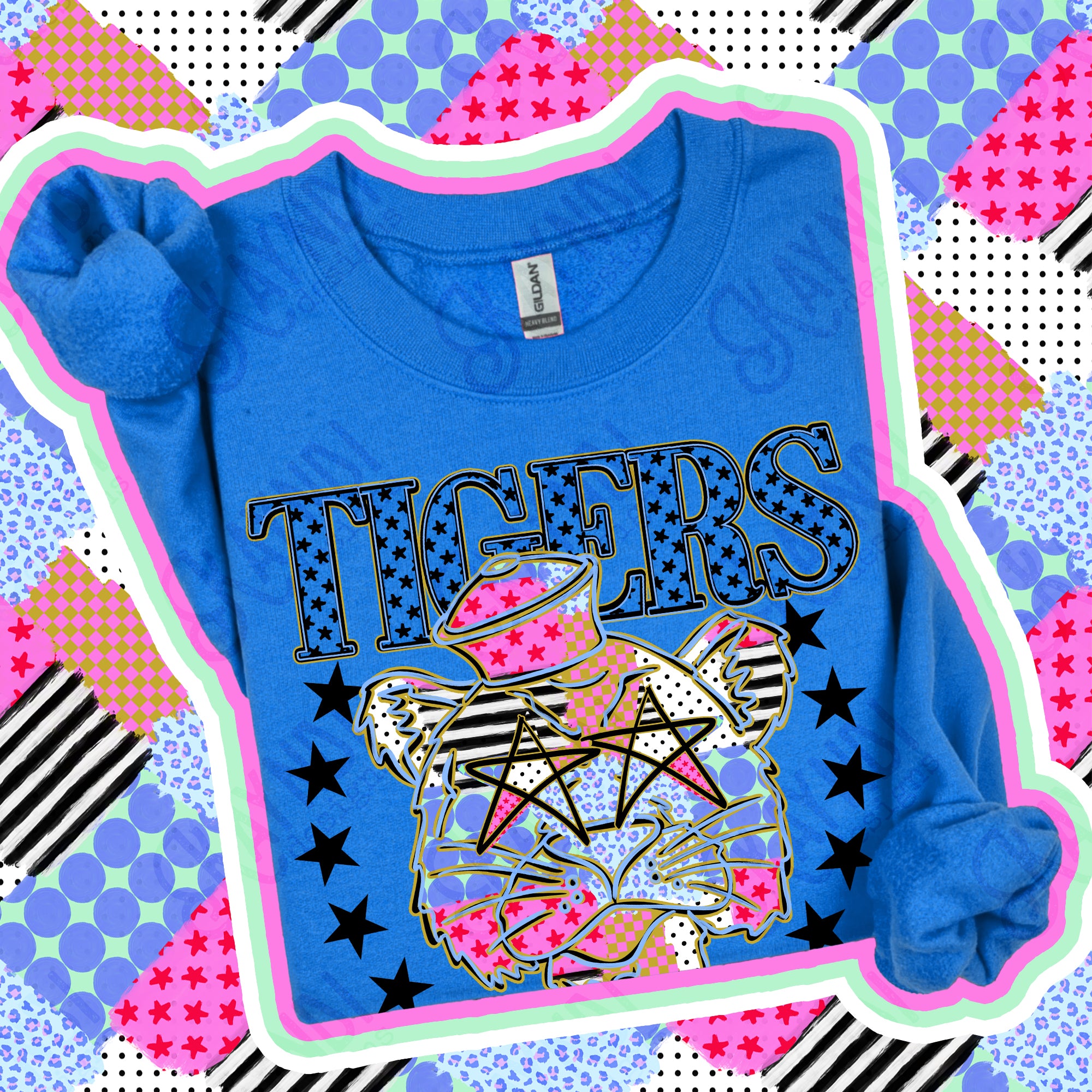 Patchwork Varsity Stars Mascots Tigers 3 design