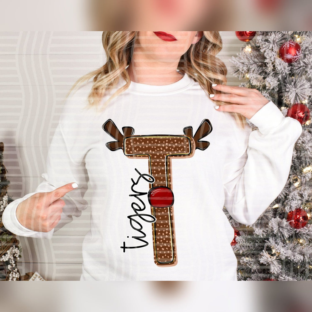 Tigers Deer Antler Initial Mascots DTF transfer