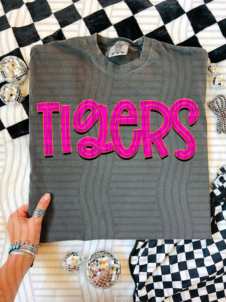 Tigers Pink Punch mascot DTF transfer