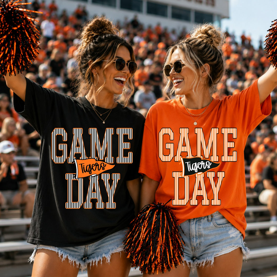 Vertical Stripes Game Day Pennant customizable DTF transfer