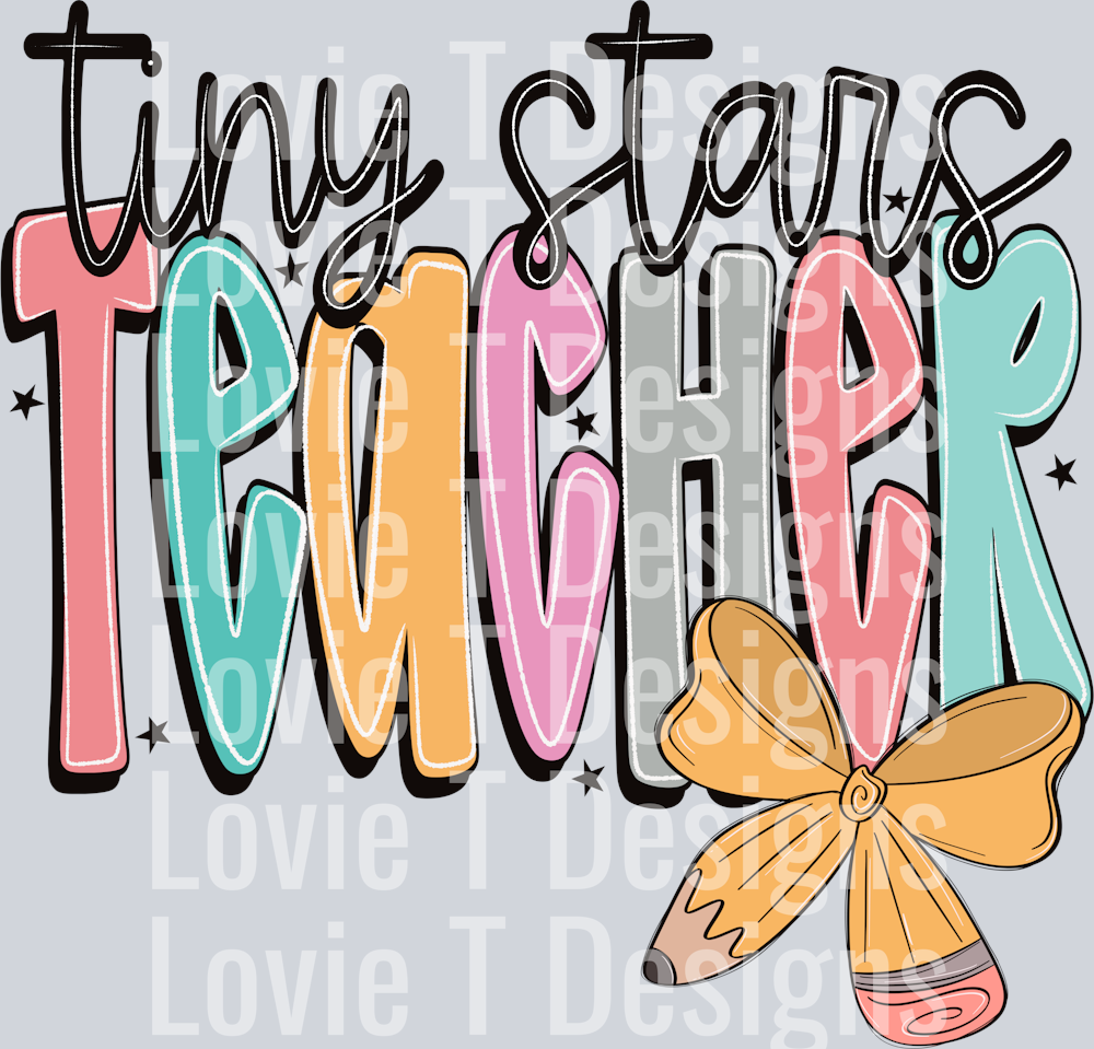 Tiny Stars Teacher Doodle Pencil