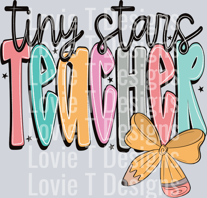 Tiny Stars Teacher Doodle Pencil