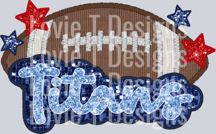 Titans Football Faux Applique