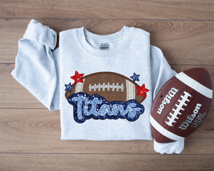 TITANS FOOTBALL FAUX APPLIQUE