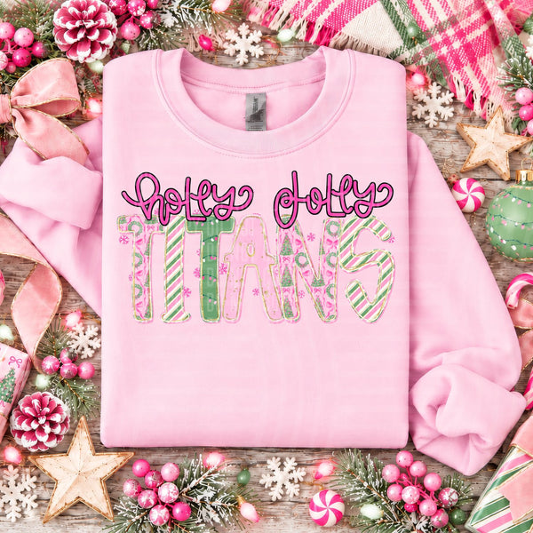 Holly Jolly Mistletoe Magic Mascots Titans design