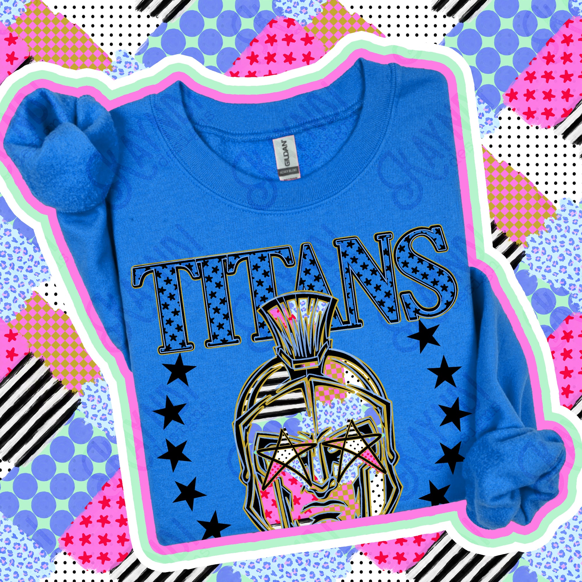 Patchwork Varsity Stars Mascots Titans design