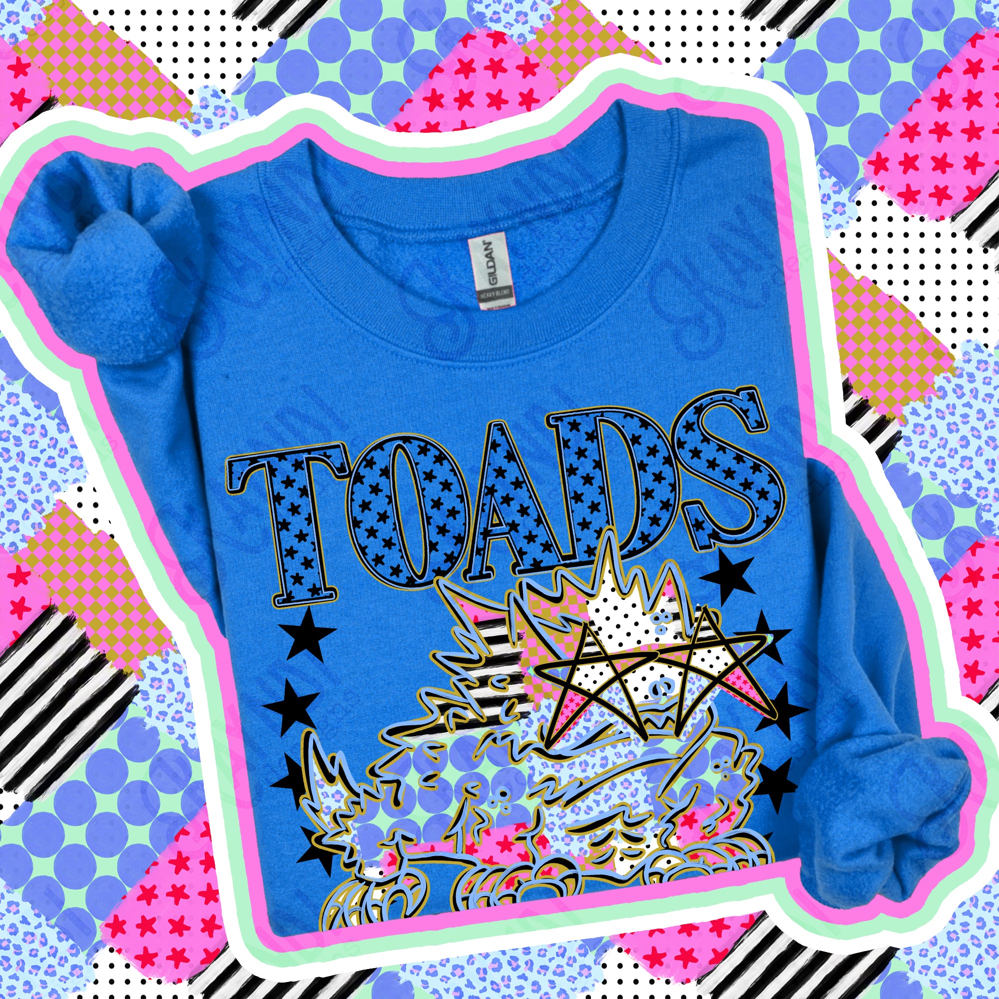 Patchwork Varsity Stars Mascots Toads 2 design