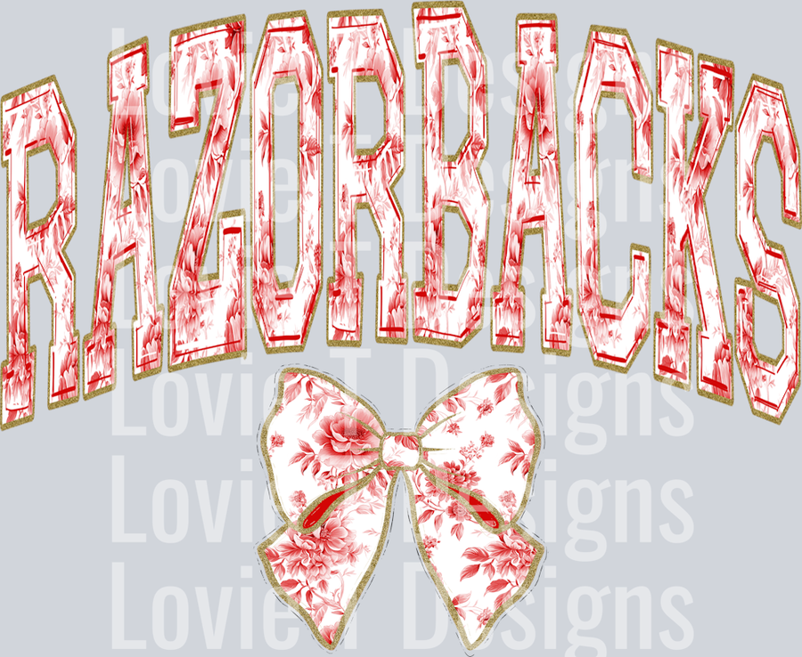 Toile Bow Red Razorbacks