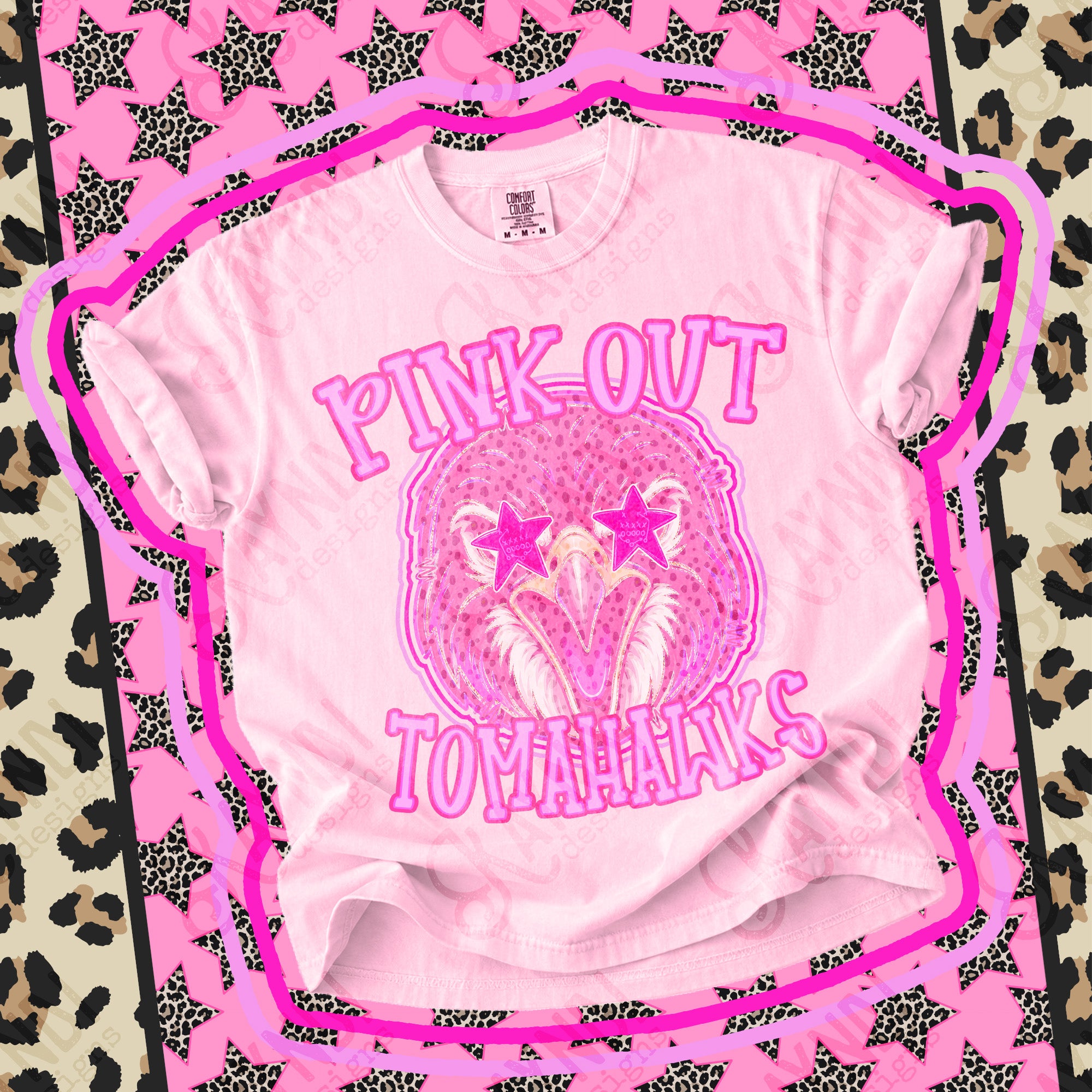 Pink Out Mascots Tomahawks mockup