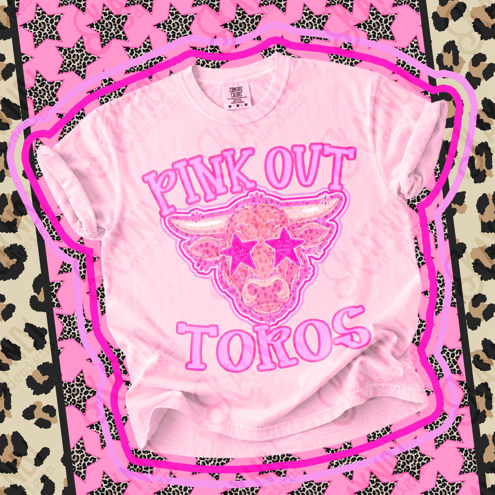 Pink Out Mascots Toros 2 mockup
