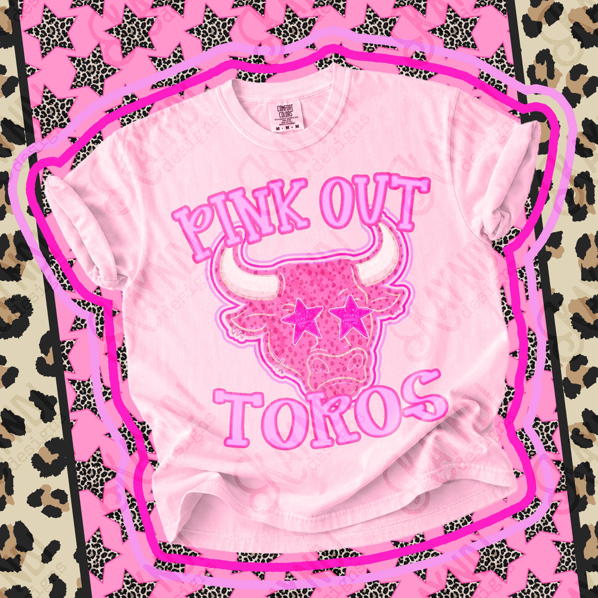 Pink Out Mascots Toros mockup