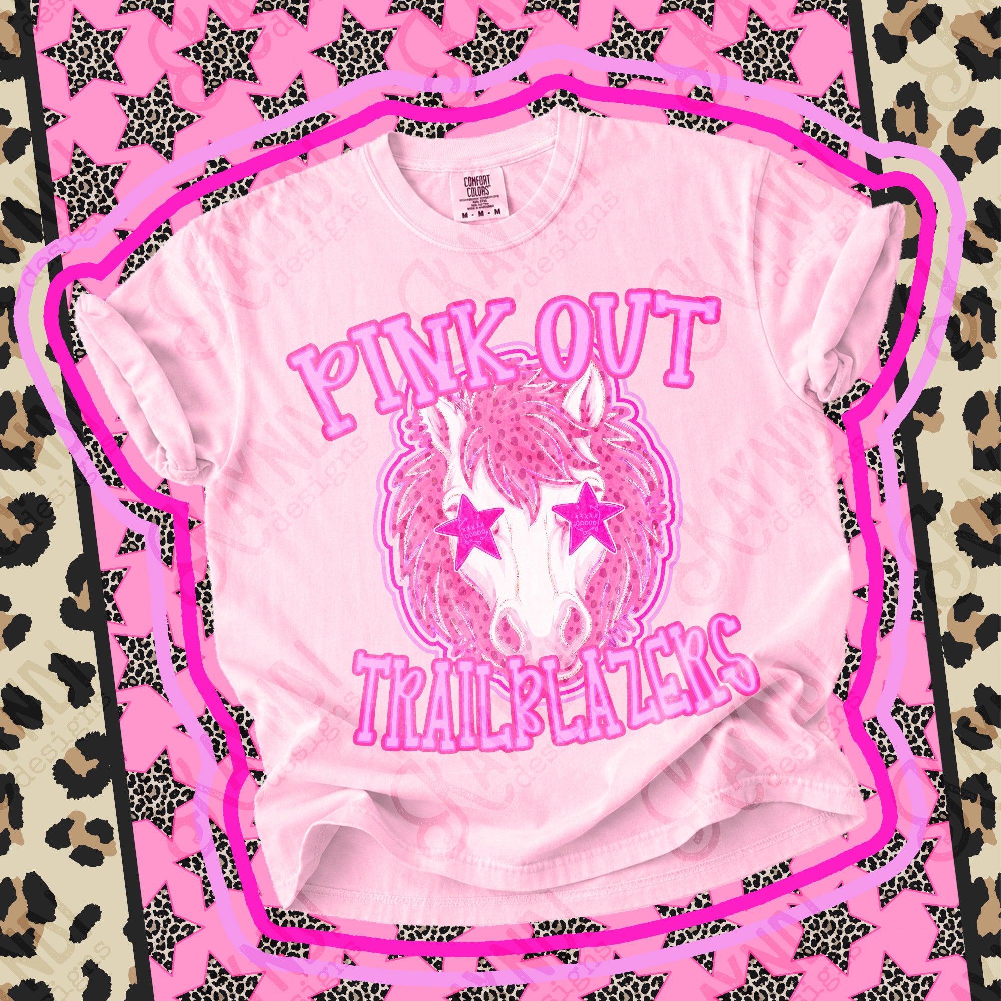 Pink Out Mascots Trailblazers mockup