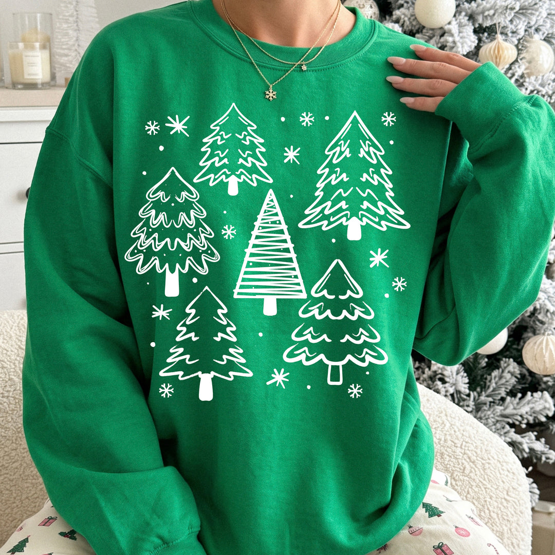Christmas Trees Collage (White) DTF transfer – mockup
