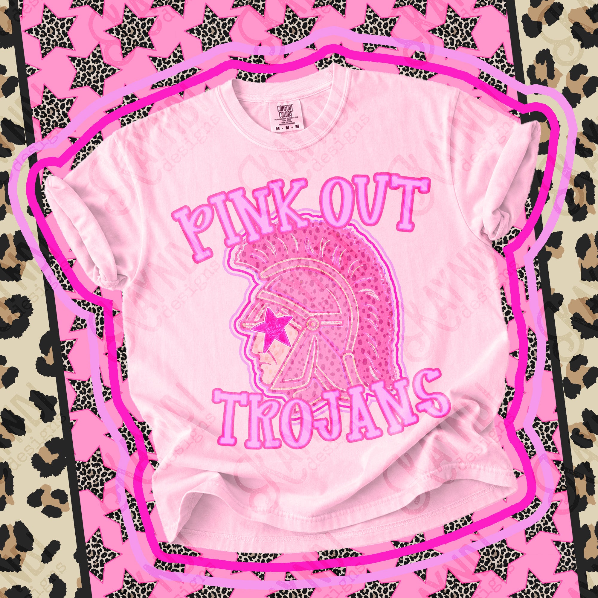 Pink Out Mascots Trojans 2 mockup