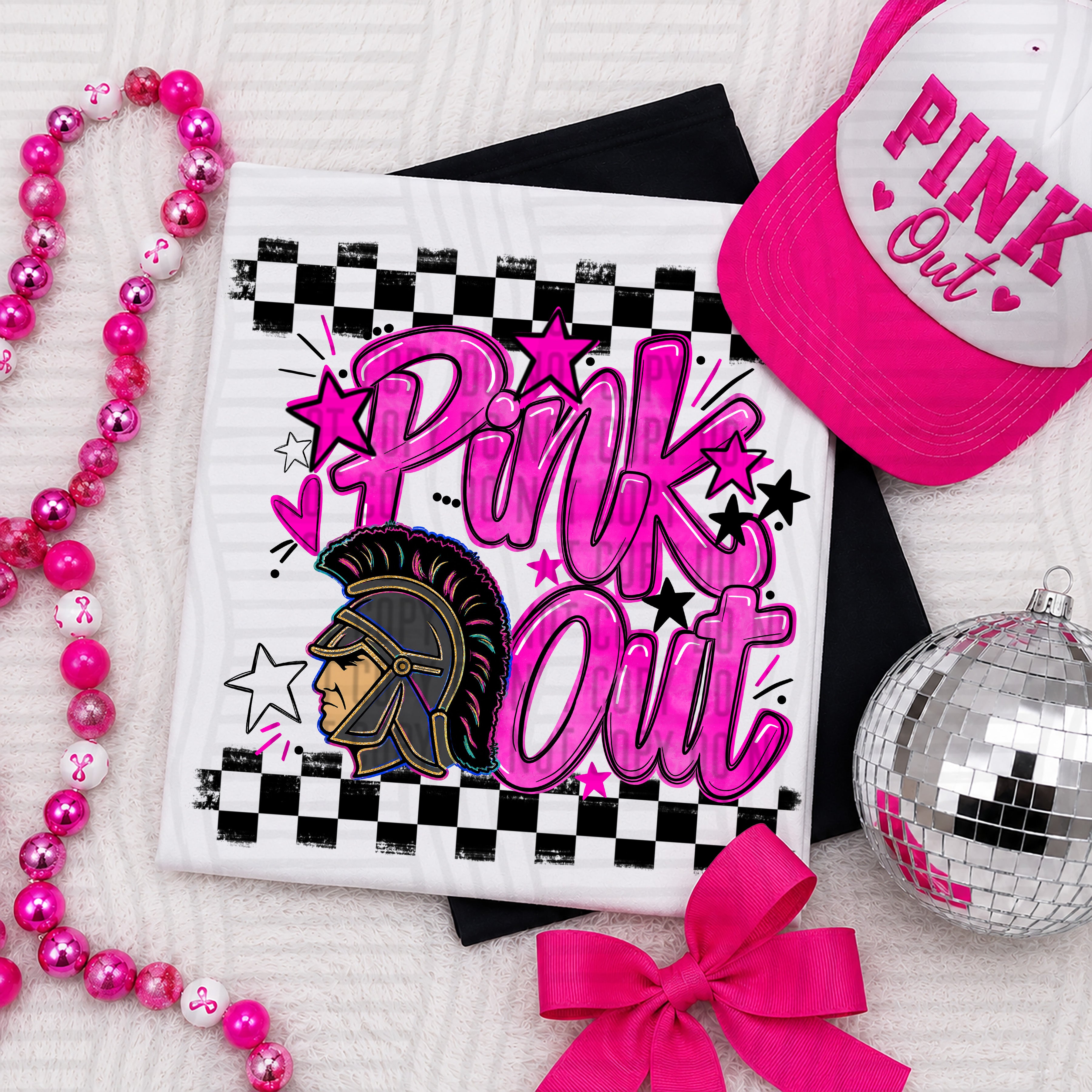 Pink Out Mascots CC Trojans Option 2 design