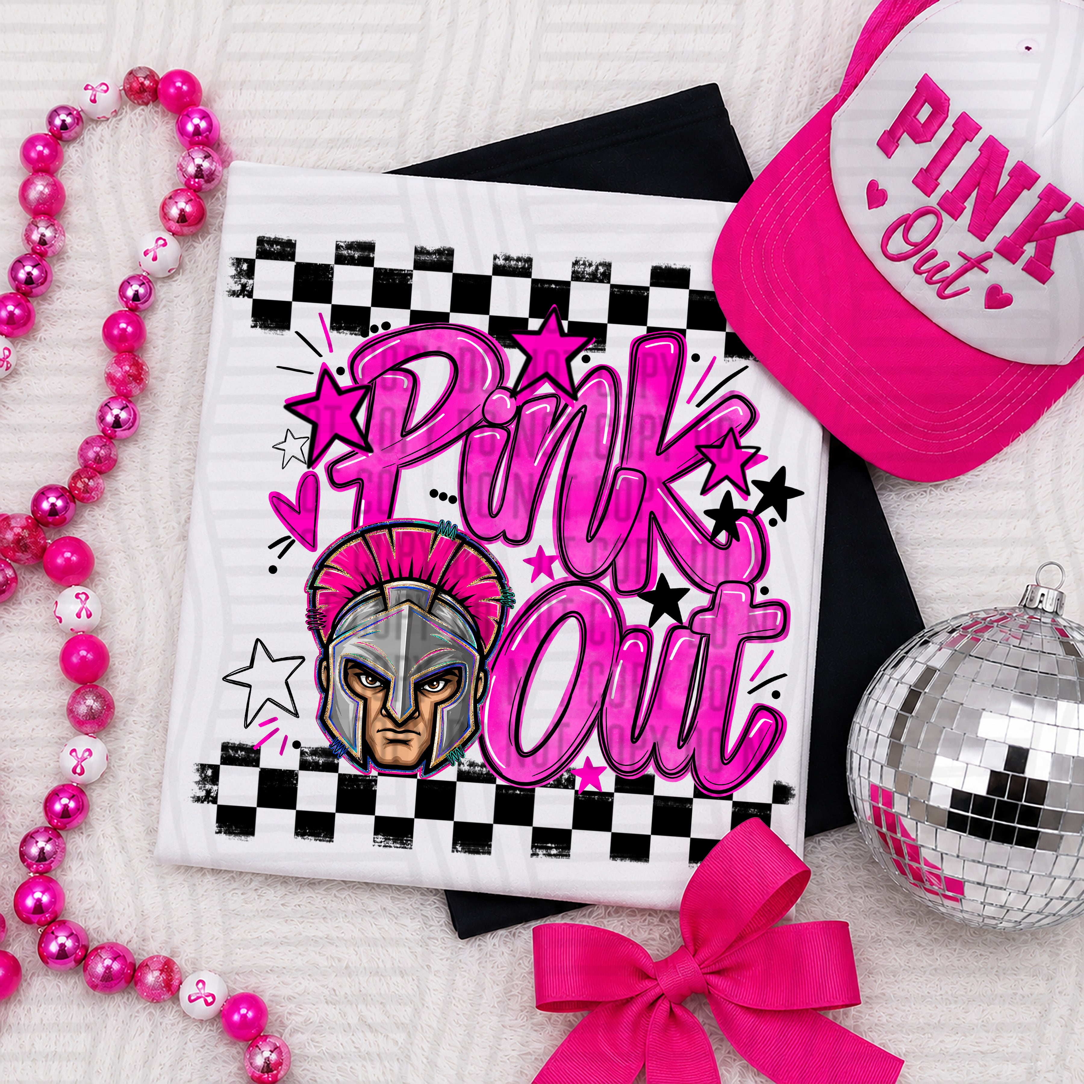 Pink Out Mascots CC Trojans design