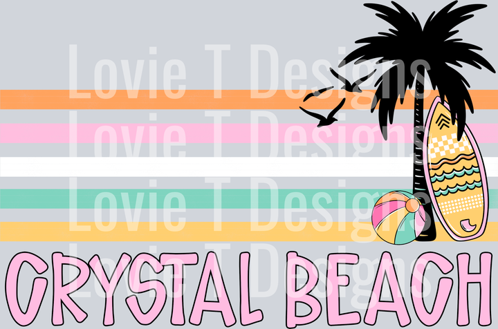 Tropical Beach Retro Stripe CRYSTAL BEACH