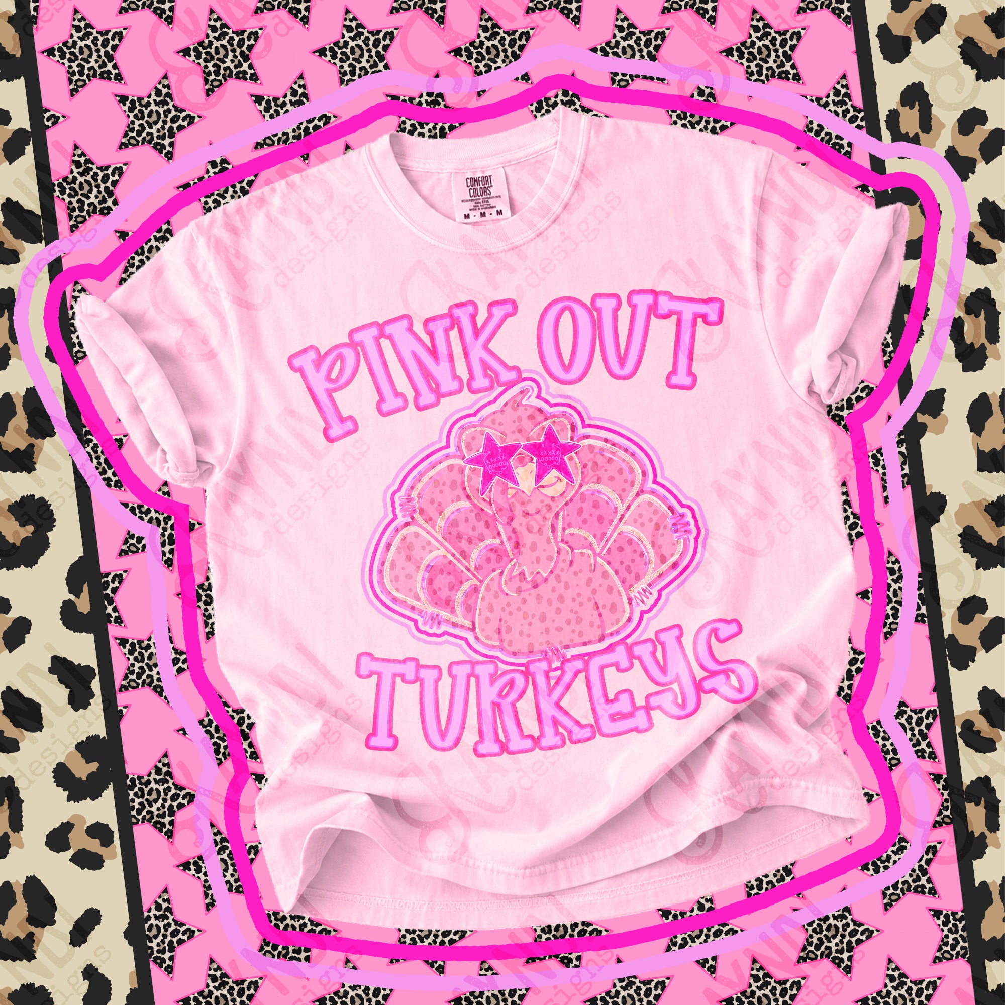 Pink Out Mascots Turkeys mockup