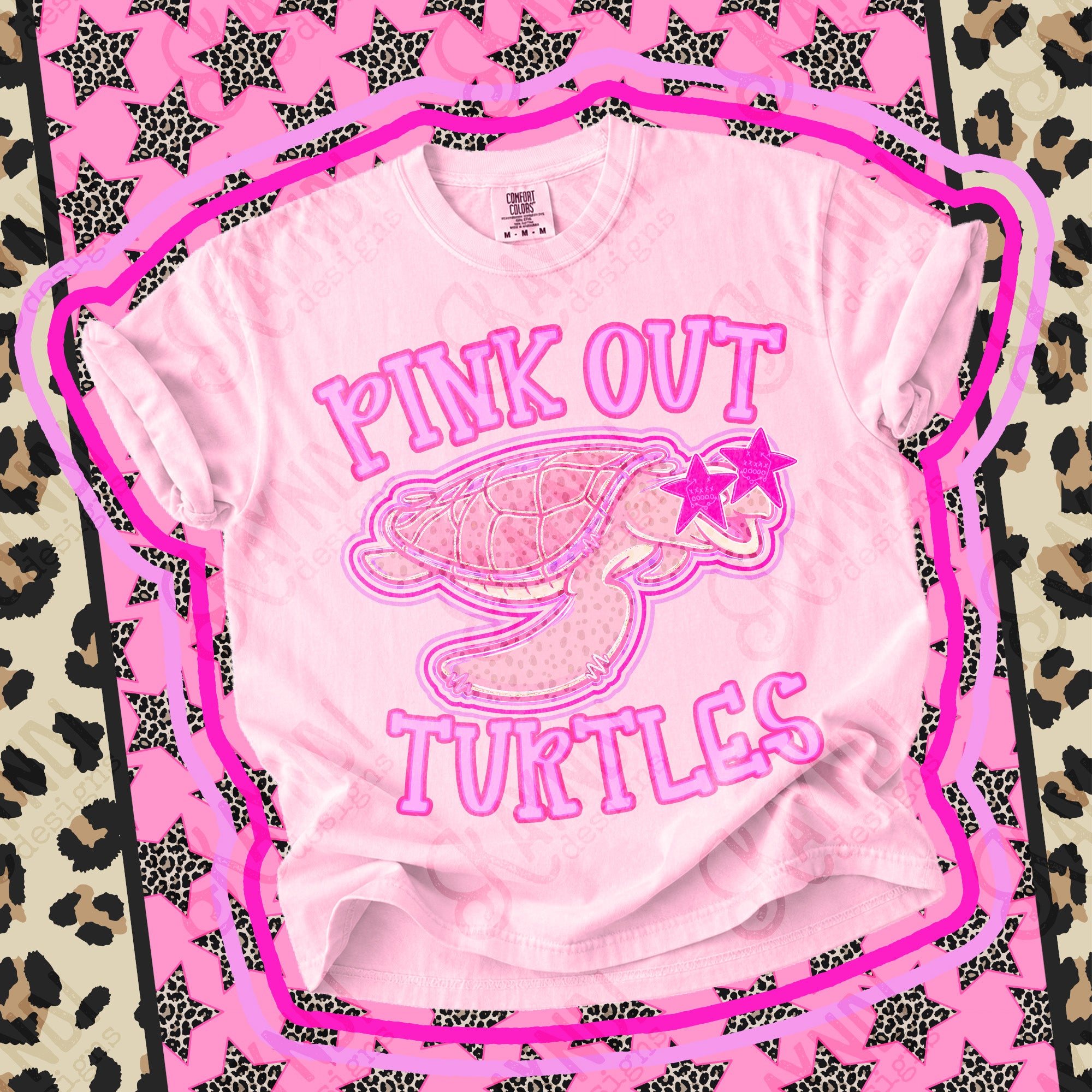 Pink Out Mascots Turtles mockup
