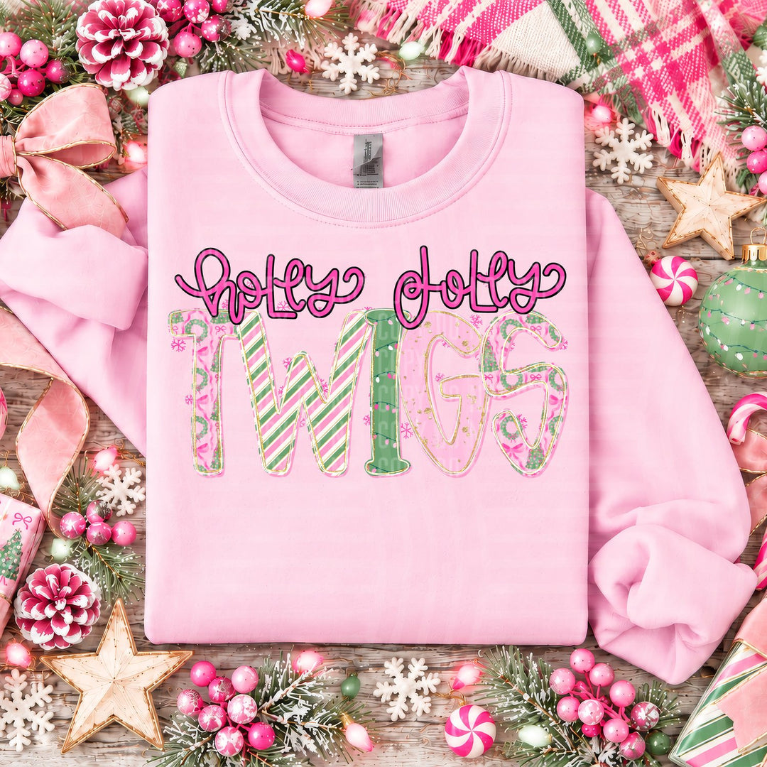 Twigs Holly Jolly Mistletoe Magic Mascots DTF transfer
