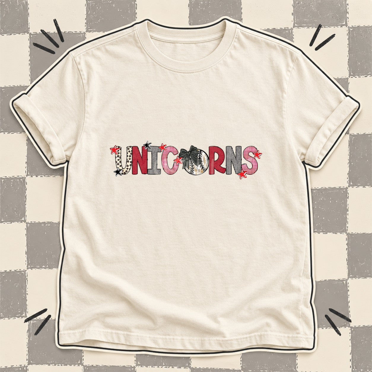 Mixed Doodle Baseball Mascots – Stitched Ballpark Unicorns design